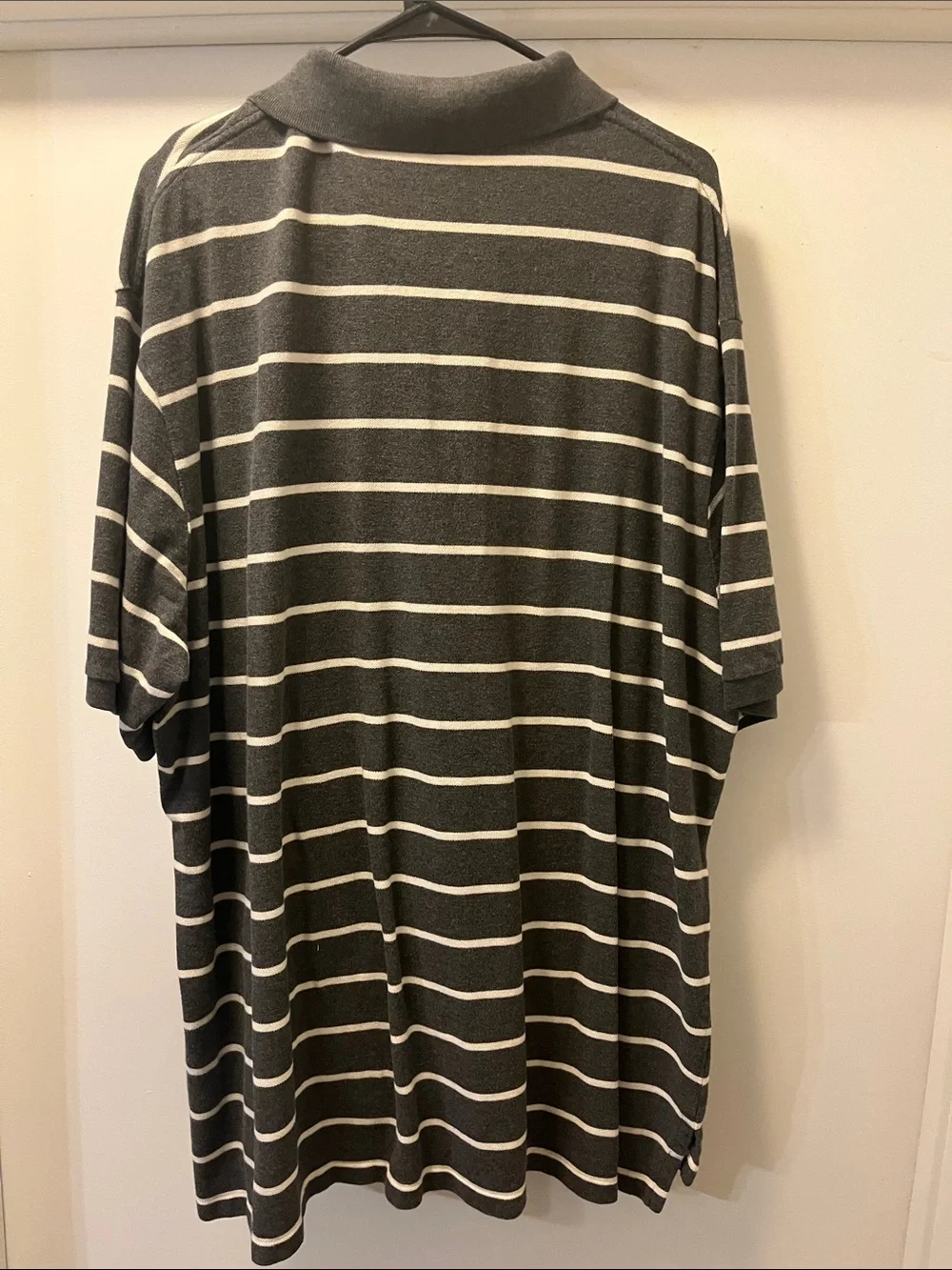 Ralph Lauren Gray and White Striped Polo Shirt